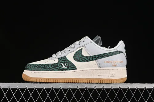 All categories Nk Air Force 1 Air Force series Nk Air Force 1 Low Air Force low-top Nike Air Force 1'07 Low LV joint green stone pattern raw rubber Air Force 1 low-top casual sneakers ZH2598-306